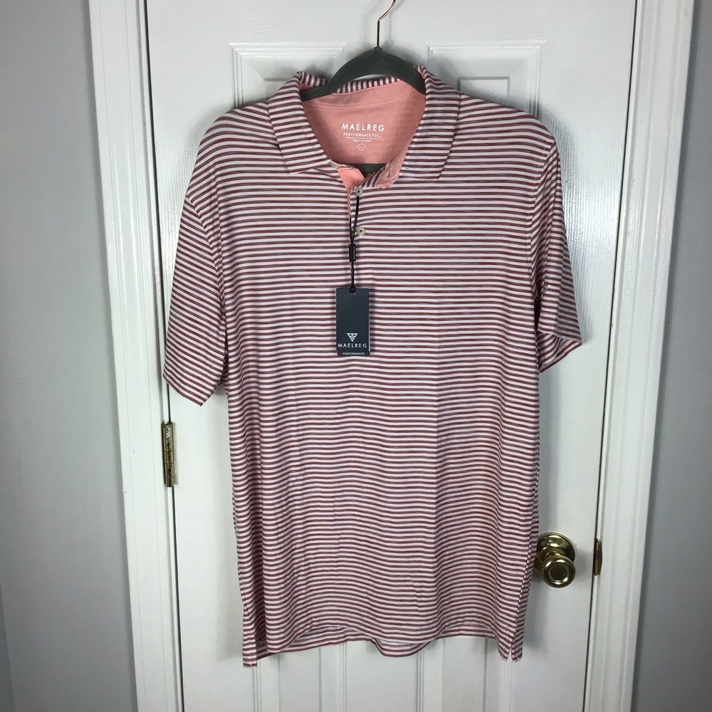 MAELREG Wicking Performance Moisture Dry Brick White Polo Men’s Size Large